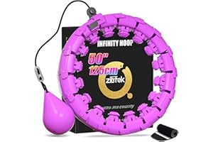 ZIBTREK Weighted Hula Circle for Adults Weight Loss, Infinity Fitness Hoop Plus Size 51 Inch with Sweat Belt, Include 27 Detachable Links and Waist Trainer for Women