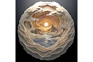 BLUEFOREST 3D Visual Art Puzzles for Adults 500 Pieces Cave Dawn Jigsaw Puzzles for Adults Beautiful Landscape Puzzles 500 Pieces Challenging Family Puzzle