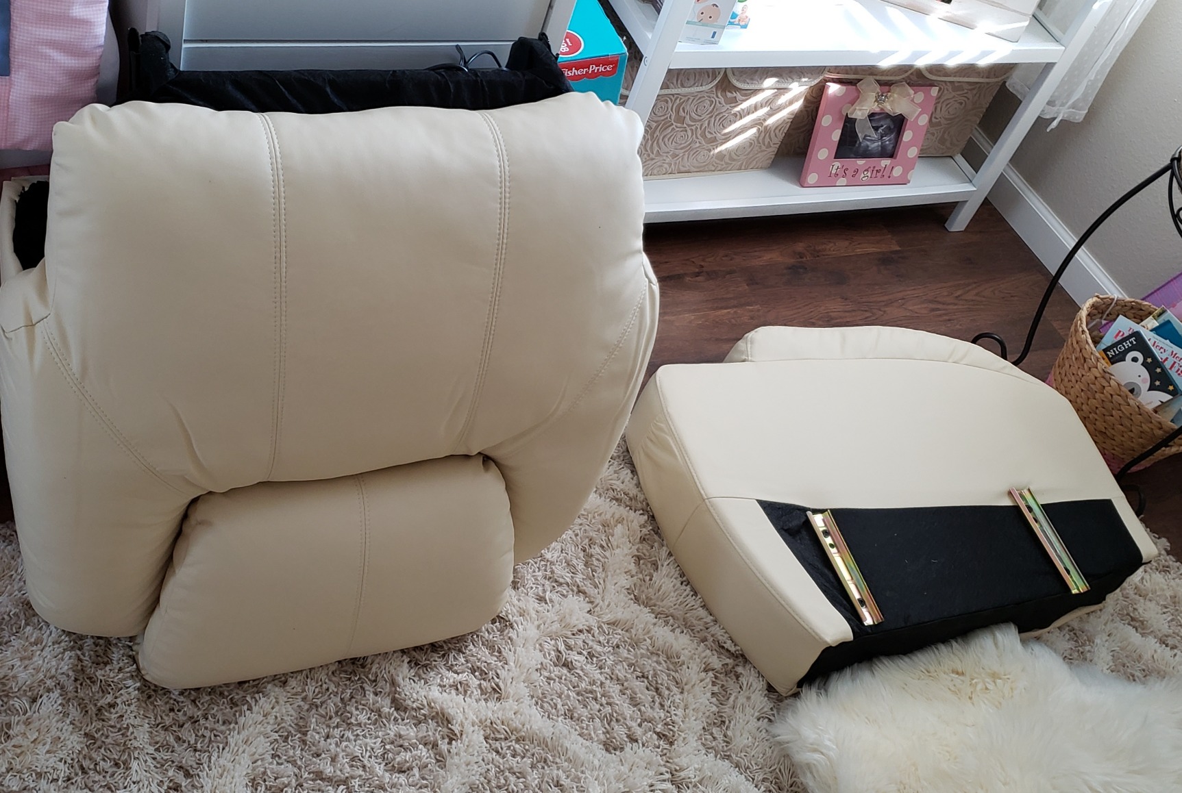 30/mo Finance Esright Massage Recliner Chair Heated Brown PU Leather