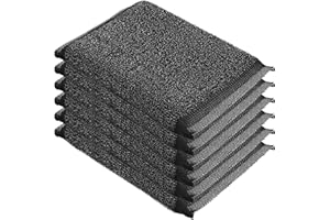 Healeved 6pcs Black Stainless Steel Wool Sponges Non-Scratch Dish Scrubbers Heavy-Duty Kitchen Cleaning Pads