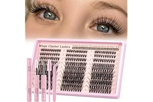 Gelapa 300Pcs Lash Clusters Kit - D Curl Individual Lashes 8-16mm with Lash Bond and Seal, Natural Look DIY Eyelash Extension