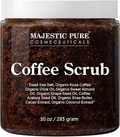 Majestic Pure Arabica Coffee Scrub 283 g All Natural Body Scrub
