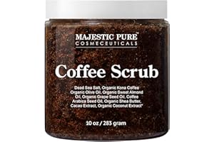 MAJESTIC PURE Arabica Coffee Scrub - All Natural Exfoliating Body Scrub for Skin Care, Stretch Marks, Acne & Cellulite, Reduce the Look of Spider Veins, Eczema, Age Spots & Varicose Veins - 10 Ounces