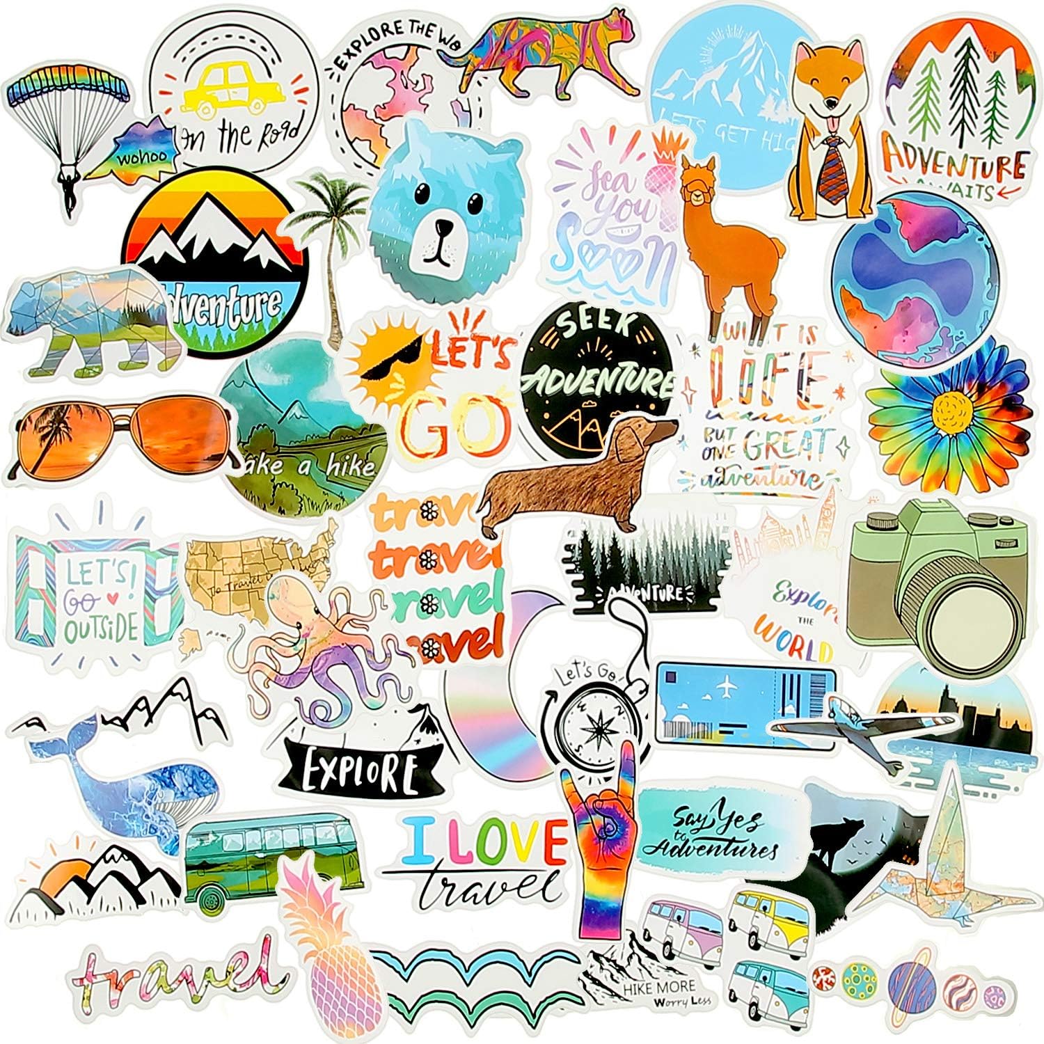 100 Pieces Vsco Stickers for Water Bottles Cute Aesthetic Stickers Vinyl Stickers Decals for Laptop, Phone, Luggage, Skateboard, Teens Girls Boys