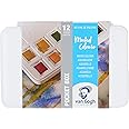 Van Gogh Watercolor Paint Set, Plastic Pocketbox, 12-Half Pan Muted Colors Selection