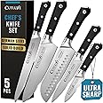 Cutluxe Chef Knife Set, 5 PCS Professional Chef's Knife Set – Razor Sharp German Steel, Full Tang, Ergonomic Handles - Artisa