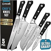 Cutluxe Chef Knife Set, 5 PCS Professional Chef's Knife Set – Razor Sharp German Steel, Full Tang, Ergonomic Handles - Artisa