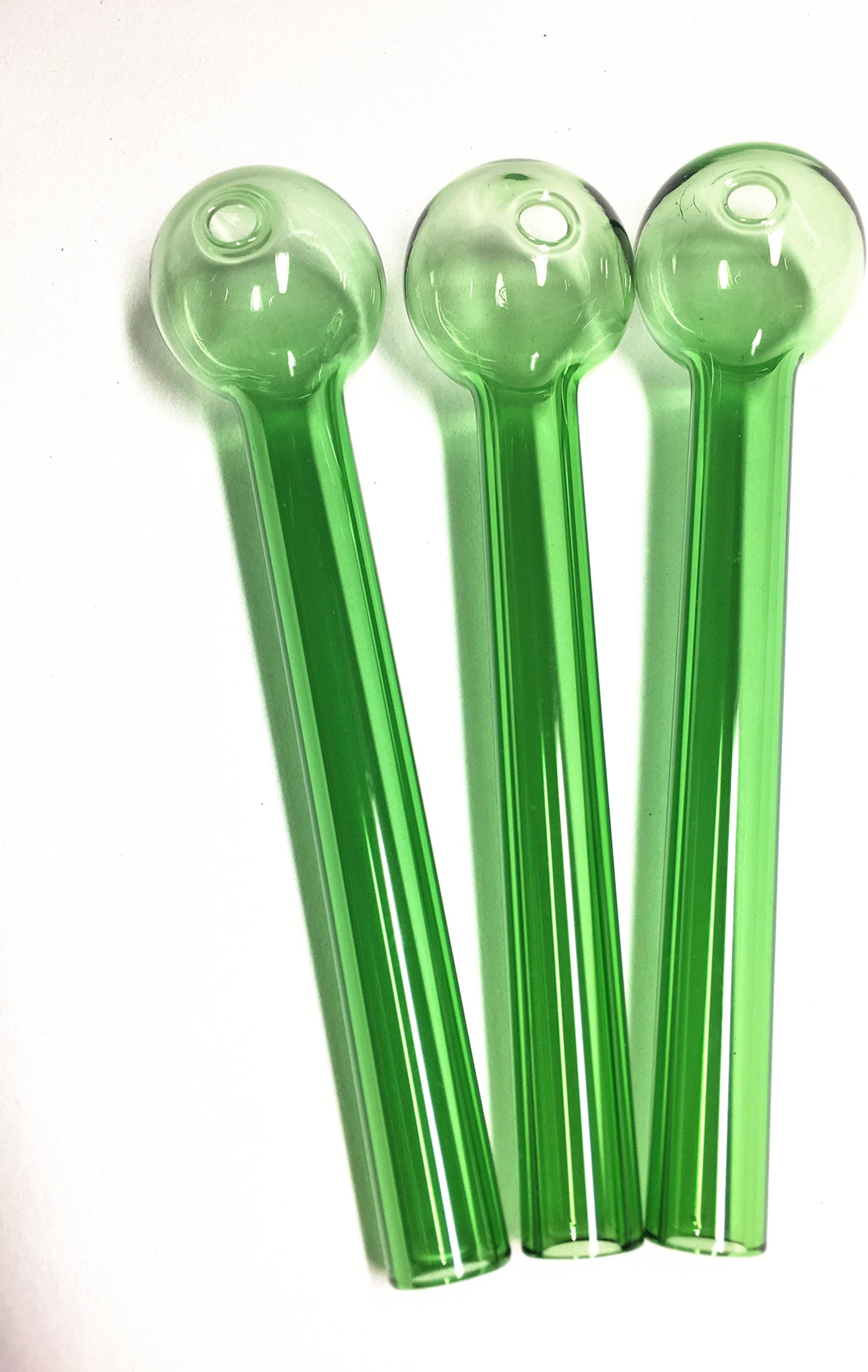 DEVAN 6PCS Burners 4.5inches Long Set Handmade Oil Glass Green Color