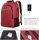 MATEIN Travel Laptop Backpack 15.6 Inch USB Port Anti Theft Water Resistant Red view 4