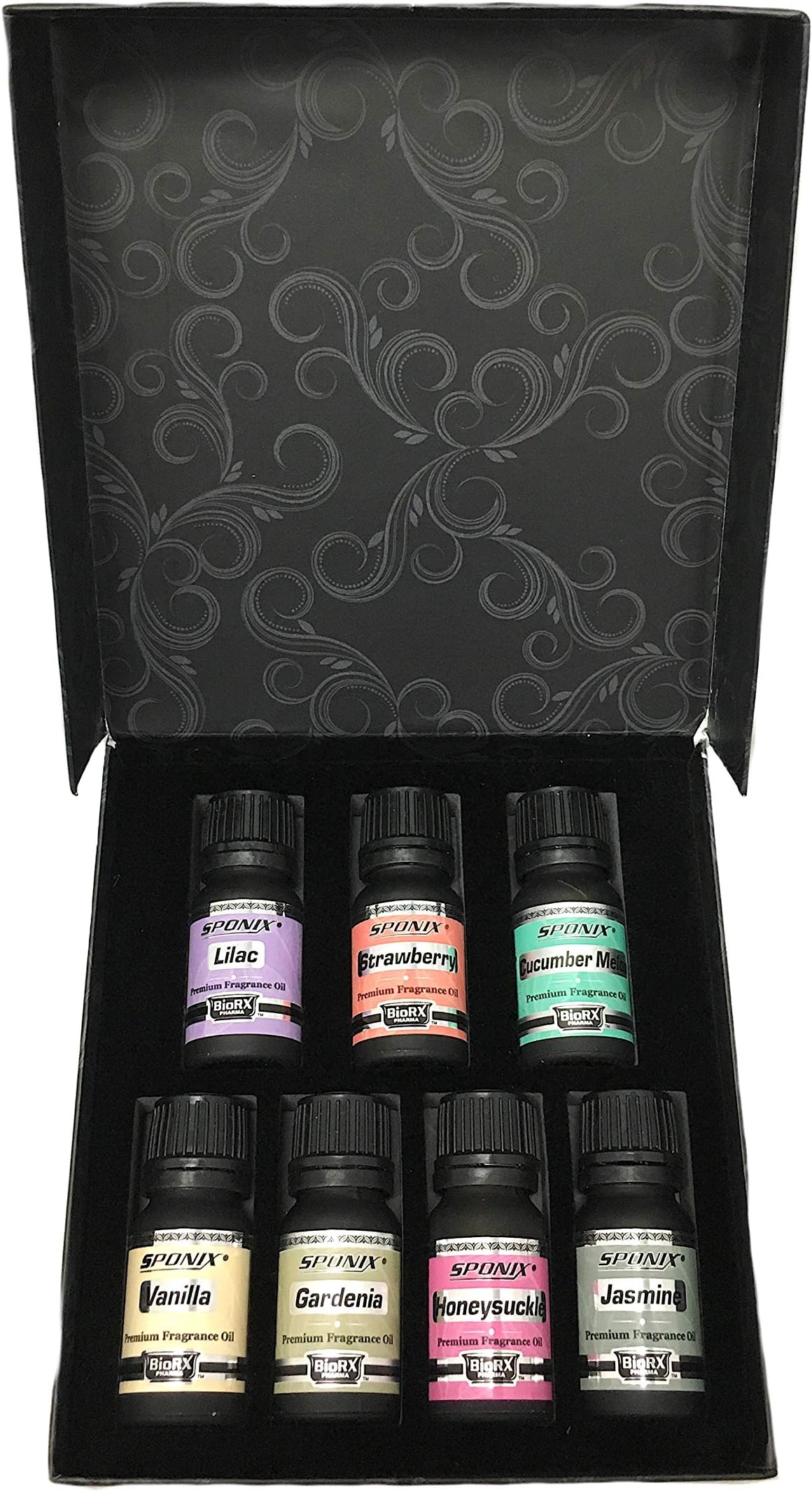 Top Fragrance Oil Gift Set - Best 7 Scented Perfume Oil - Jasmine, Cucumber Melon, Gardenia,Honeysuckle, Strawberry, Lilac & Vanilla - Premium Grade - 10 mL by Sponix