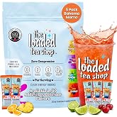 The Loaded Tea Shop Energy Drink Mix Sticks, Bahama Mama 5 Pack, Zero Sugar, Zero Calories, 200mg Natural Caffeine, No Artificial Colors/Flavors, Powder Packets w/ B Vitamins - Energy Drink Alternative