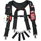 MELOTOUGH Magnetic Tool Belt Suspenders with Magnetic WristBand for Work Belt Padded Suspenders Constrcution