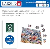 Larsen PG5 Monster Trucks Race 35 Piece Jigsaw Puzzle with Tray & Frame view 5