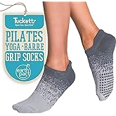 Tucketts Crew Closed Toes Non-Slip Grip Socks - Anti Skid Yoga, Barre, Pilates, Home & Leisure, Pedicure
