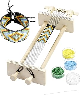 Knorr prandell 216080006 Webrahmen (zum Weben, von Perlenbänder, 34 x 11,5 x 6 cm, aus Holz, in naturfarben)