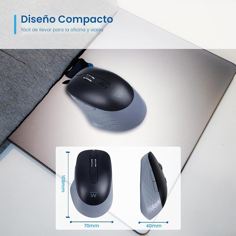 Mouse Wireless 2.4GHz con Tasti Silenziosi e Adattatore USB-C – EW3204