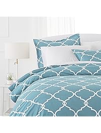 Pinzon 300-Thread-Count 100% Cotton Cool Percale Duvet Cover Set, Twin, Spa Blue