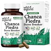 Wild & Organic Chanca Piedra Stone Breaker Capsules 1200 mg - Natural Kidney & Gallbladder Support - Chanca Piedra Extract Supplement - Vegan, No Fillers, Non-GMO - 90 Count