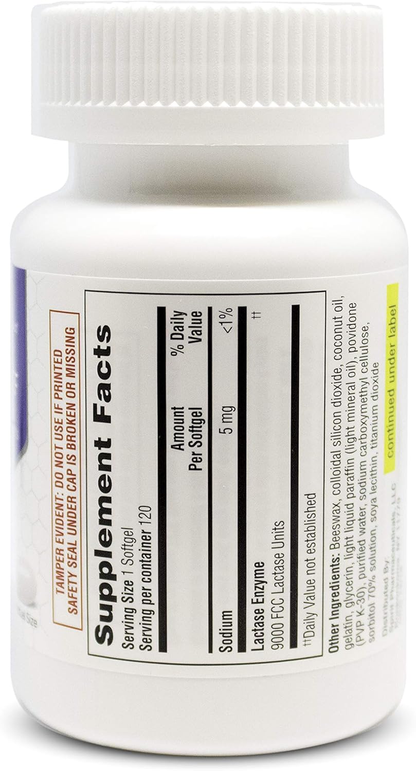 ValuMeds Fast Acting Dairy Relief Lactose Enzymes, 120 Softgels, Help Prevent Gas, Bloating, Diarrhea, Intolerance, or Sensitivity, Comparable to Lactaid: Health & Personal Care