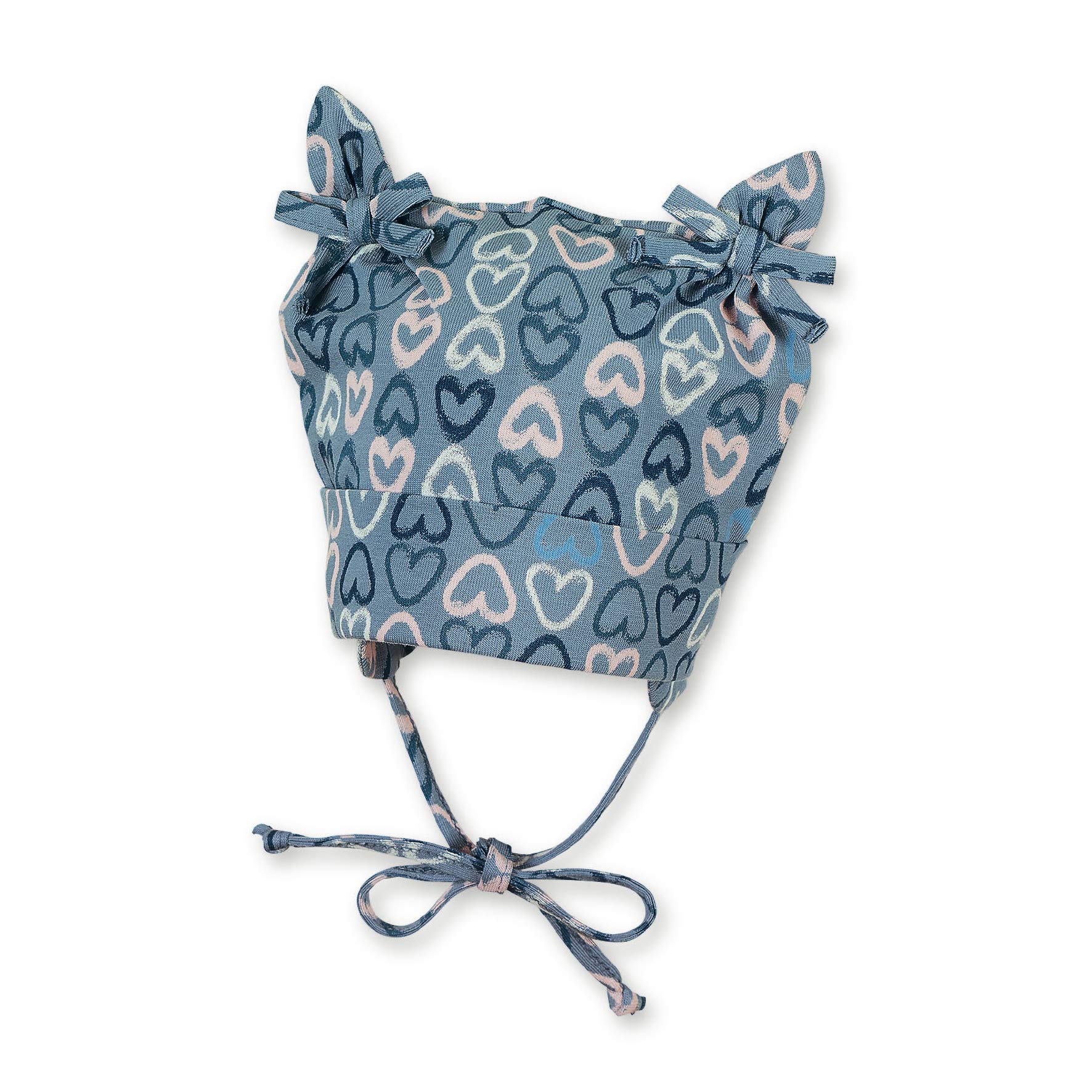 Sterntaler Baby Girls Bonnet Avec Motif De Cœur Pour Filles Avec Cordons D'attache, Âge: 3-4 Mois, Taille: 39 Cm, Bleu Beanie Not Applicable, Blue (Mittelblau 365), One Size (Manufacturer Size: 39)