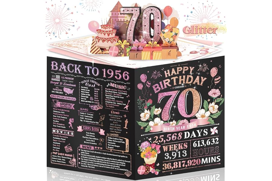 Gift Idea: 3D Pop-Up 70th Birthday Card for Mom or Grandma