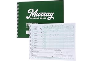 Murray Sporting Goods Classic Basketball Scorebook - 35 Games Green Score Keeper Book | Stat Tracker Scoresbook for Youth Basketball