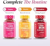novomins Folic Acid Gummies 400 mcg 3 Month Supply Prenatal Peach view 6