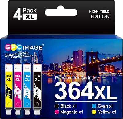 GPC Image 364XL Ink Cartridges 4-Pack Compatible for HP 364