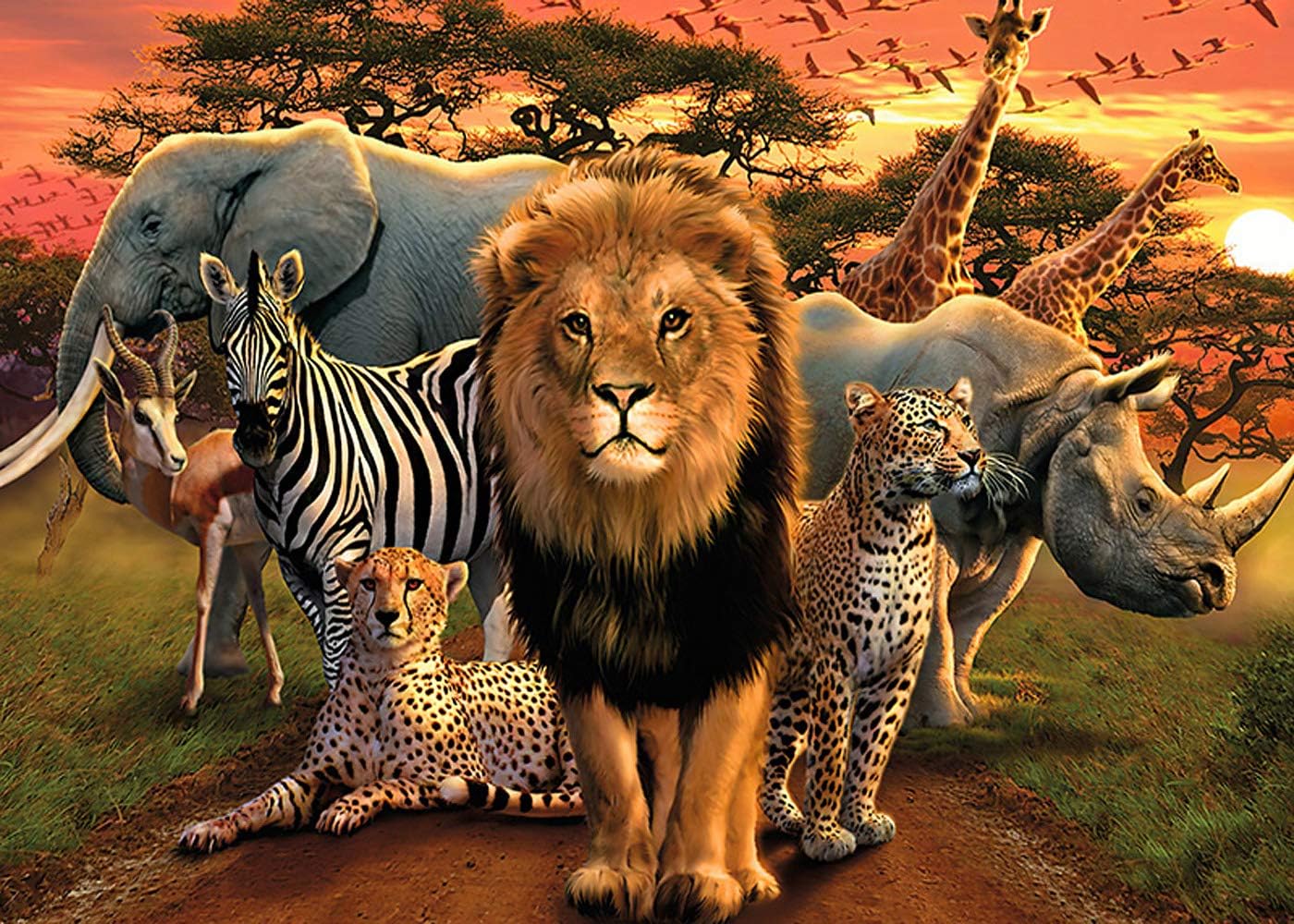 1000 Piece Puzzle for Adults, Fun Animals Puzzles Paper Painting Jigsaw Paintings Gifts Boring Toy at Home (Lion)