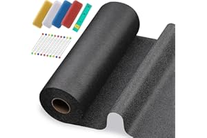 UOOU Black Medium Weight Fusible Interfacing for Sewing, 11.6" x 30yd Fusible Interfacing Single-Sided with Sewing Pins for Sewing Supplies DIY Crafts