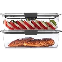 Rubbermaid Leak-Proof Brilliance Food Storage Set | 9.6 Cup Plastic Containers with Lids | Microwave and Dishwasher Safe…