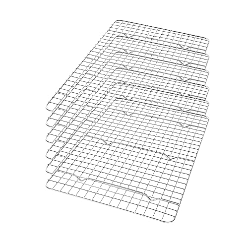 Kitchen kemistry, Stainless Steel Cooling Rack Size -Medium, 10 x 15 Inches, Dishwasher-Safe, Oven Safe, Cookie Cooling Racks for Baking & Cooking - Pack of 6