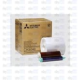 Mitsubishi Electric 6" Wide Paper Roll &amp; Inksheet for 600 Photos, Size: 10x15 (4x6"), for some CP Series Dye Sublimation Thermal Printers, Model CK9046