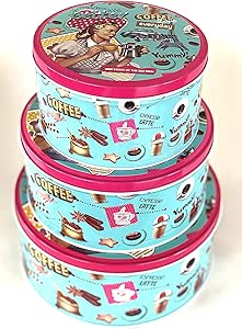 Lata para Galletas Retro Redonda Estilo Vintage Juego de 3 ...