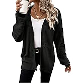 SISKIN Long Cardigan Sweater for Women 2025, Vintage Casual Open Front Side Slit Balloon Fall Cardigan