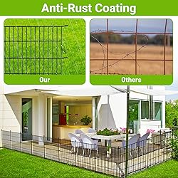5 Panels No Dig Garden Fence for Outdoor Yard