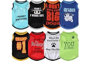 Saintrygo 8 Pieces Dog Shirts Pet Printed Clothes with Funny Letters Summer Pet T Shirts Cool Puppy Breathable Dog Outfit Soft Sweatshirt Cats(Cute Pattern,Medium)