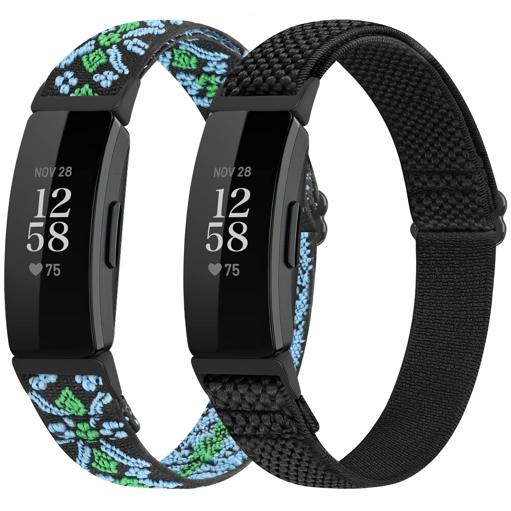 SHIJZWD Adjustable Elastic Watch Strap Compatible with Fitbit Inspire 3/Inspire HR/Fitbit Ace 3, Soft Breathable Nylon Sport Band Stretchy Replacement Wristband for Women Men