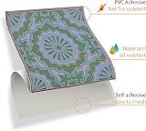 WALPLUS 24x 6in Vintage Green Azulejo Tile Stickers Peel & Stick Backsplash view 8