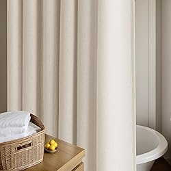 Beige Linen 78 Inch Shower Curtain Extra Long