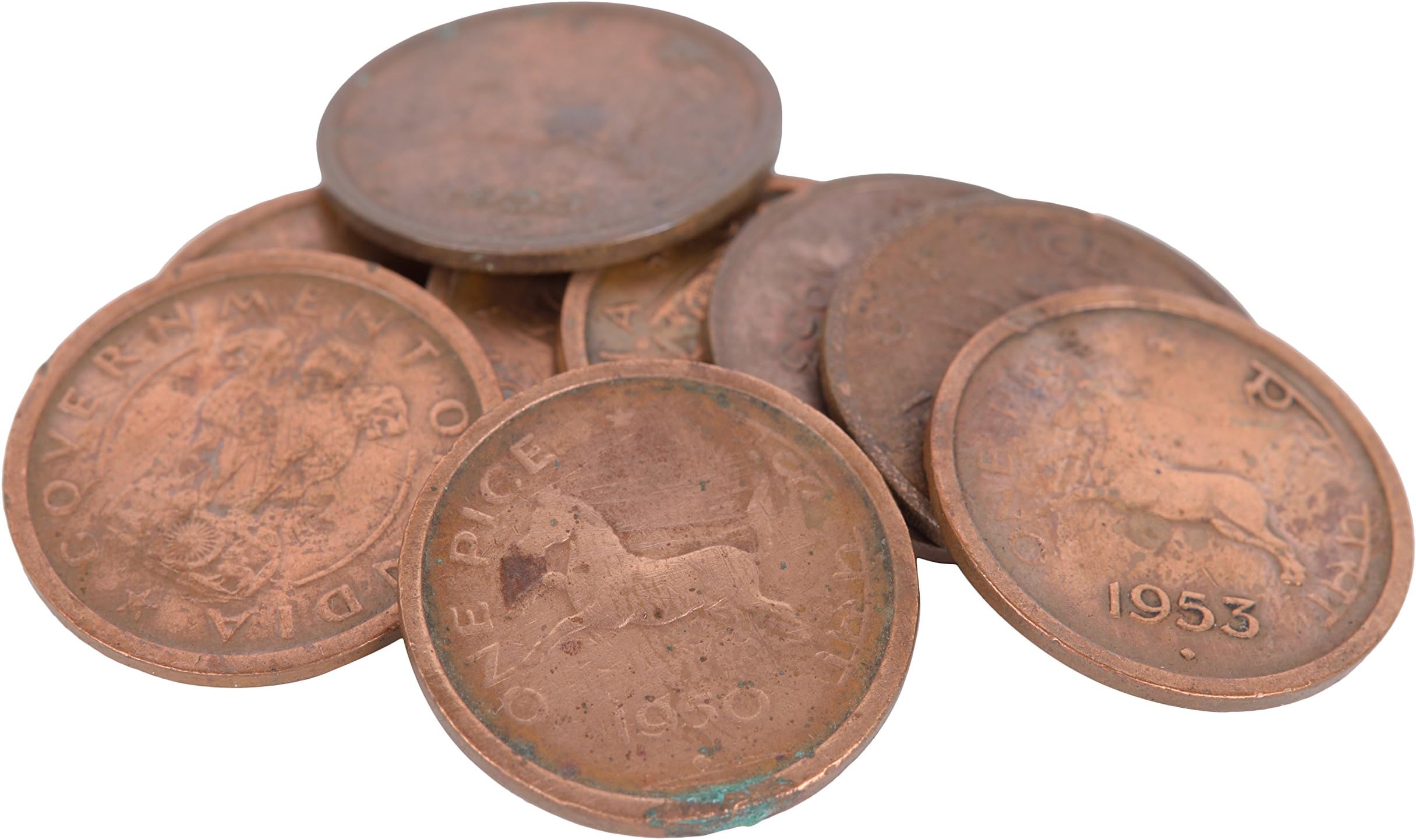 INDIGOCREATIVES Rare Republic India 1950-1955 Large 1 Pice Copper Coin (Multicolour)
