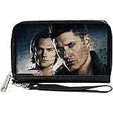 Buckle-Down Supernatural Wallet, Zip Around, Supernatural Winchester Brothers CLOSE-UP Pose Grays, Vegan Leather