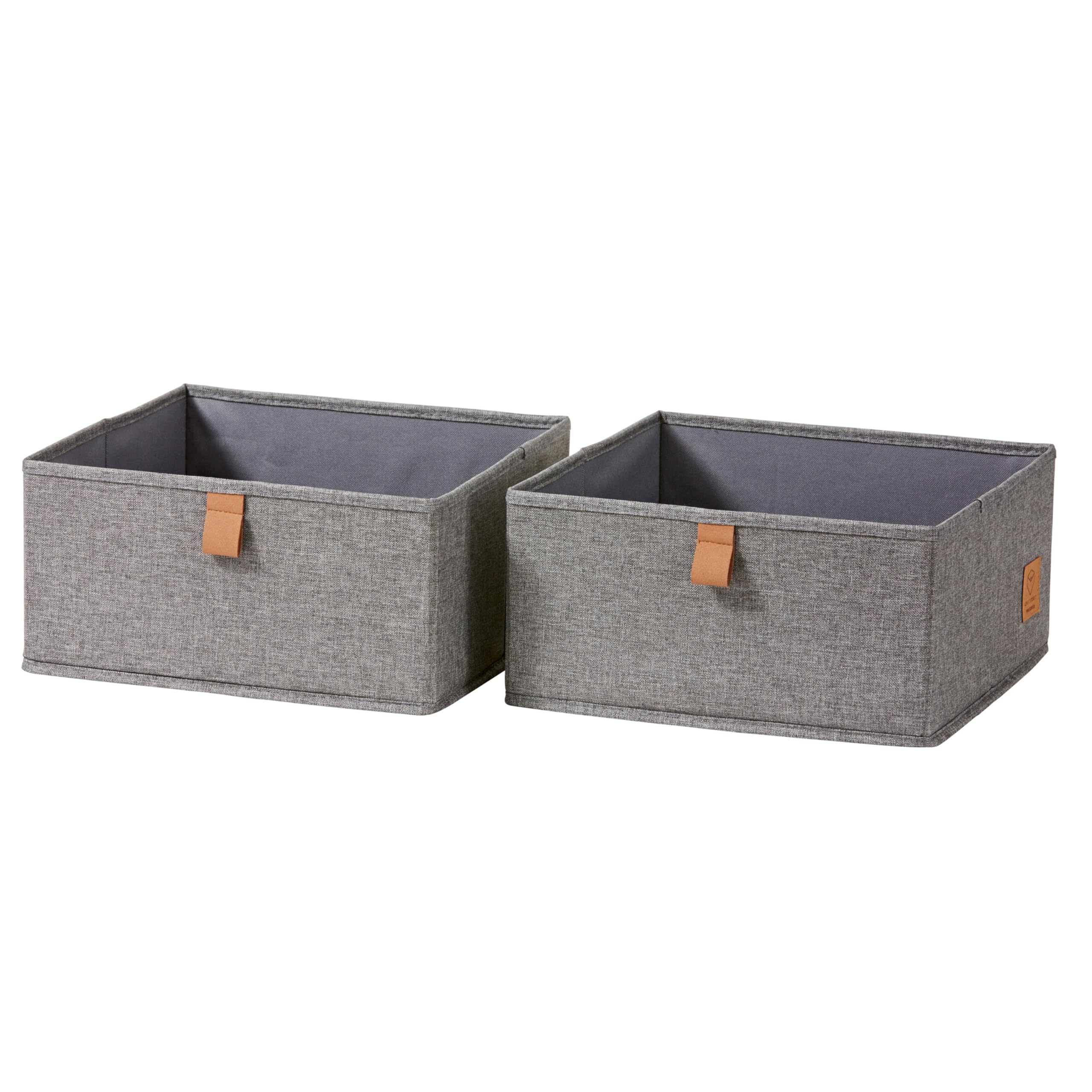 LOVE !T STORE !T Premium Drawer Organiser, Set of 2, Foldable, Wardrobe Organiser, Storage Boxes, 30 x 30 x 15 cm, Grey