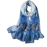 WINCESS.YU Silk Scarf for Women Lightweight Shawls and Wraps for Weddings Fashion Pashmina Shawl Embroidered Scarves