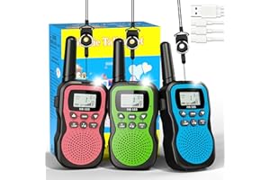 Walkie Talkies for Kids Rechargeable 3 Pack Up to 3 KM Range,Outdoor Toys for Boys Girls,Kids Walkie Talkies with 22 Channels