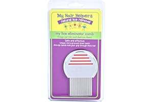 MY HAIR HELPERS NATURAL LICE REMOVAL My Hair Helpers Lice Eliminator Comb - Stainless Steel - Effectively Removes Louse, Nits and Superlice from Hair - For 1-2 Kids