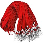Beebel Lanyards 100 Pack Red Lanyards with Swivel Hook Clips for ID Name Badge Holder