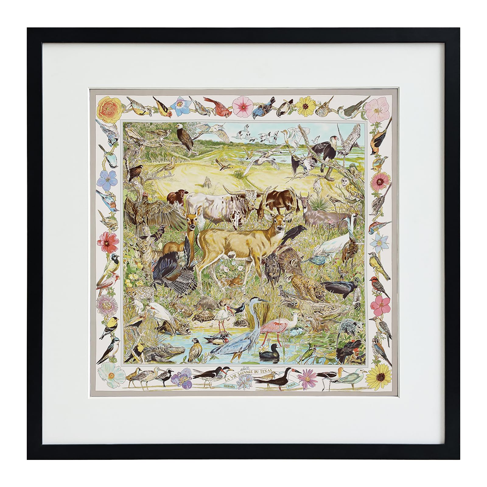 Photo 1 of PosterFrame,21x21 Silk Scarf display stand,45CM Silk Scarf display cabinet picture frame,Protect UV rays,Magnetic Poster Hanger Wood Frame Frames,Fitted with glass panels and suspension hardware
