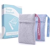 myHomeBody Soap Pocket for Gentle Exfoliating, Light Blue, Gray - 2 Pack | Lather Mesh Bag, Body Scrubber Exfoliator, Pouch for Shower, Leftover Bits Saver, Full Body Exfoliation, Soap Bar Pouch