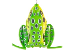 Lunkerhunt - Lunker Frog Fishing Lure | Award Winning Realistic Topwater Frog Lure for Fishing Bass, Trout and Pike | Freshwater Fish Bait with Hollow Body, Weedless Hooks
